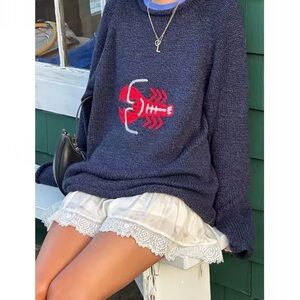 Navy Lobster Sweater